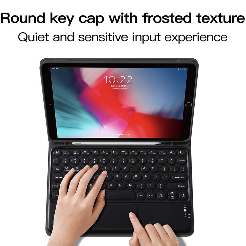 Ốp Máy Tính Bảng Có Bàn Phím Bluetooth Cho iPad 9.7 10.2 5th 6th 7th Gen 8th 9th Air 2 3 4 Pro 9.7 10.5 11 2020 2021