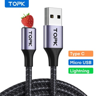 []Dây Cáp Sạc Nhanh TOPK AN10 IPMicro USB Type C Vỏ Kim Loại Bện Nylon Chất Lượng Cao
