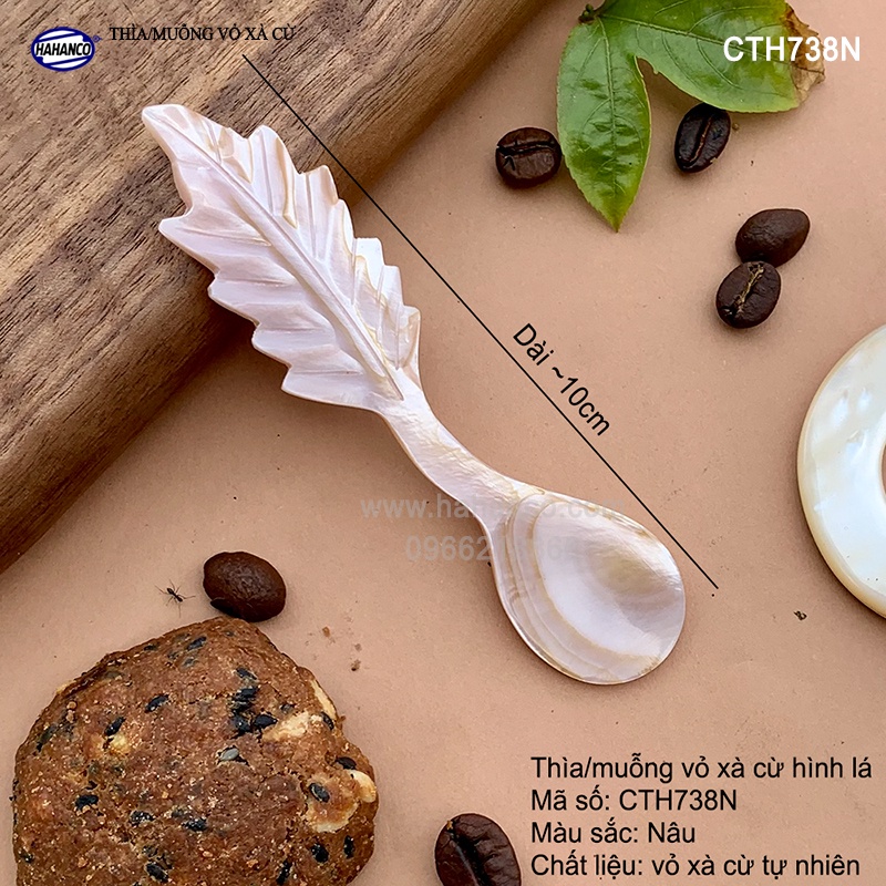 Thìa vỏ Xà Cừ - ăn kem / xúc gia vị / thìa cafe - an toàn cho sức khoẻ (CTH738) HAHANCO