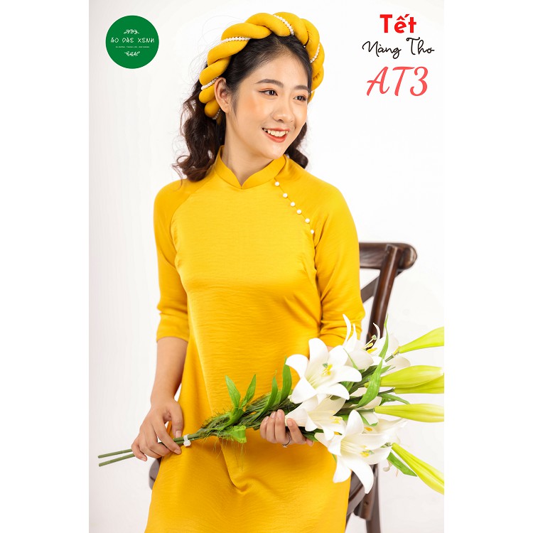 [Mã AT3] Áo Dài Lụa Tây Thi Vàng