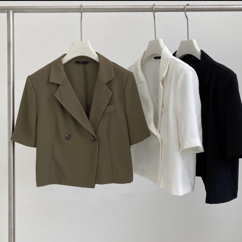 Áo Khoác Blazer Nữ Cổ Vest Cao Cấp Tay Lỡ Dáng Croptop Phong Cách Thời Trang Sugal AO KHOAC SG 001 - Hàng