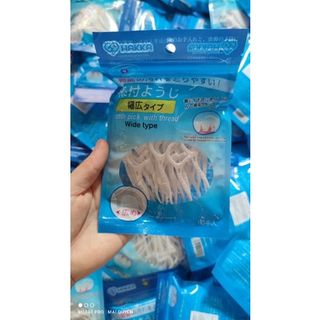Tăm chỉ nha khoa Hakka Nhật Bản gói 80 cây vệ sinh kẽ răng
