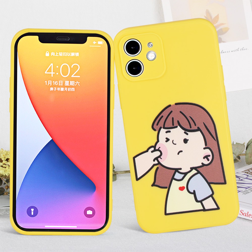 Ốp lưng JURSUE mềm hoạt hình cặp đôi dễ thương đẹp cho iPhone 13 12 11 Pro Max SE 2020 X XR XS ip 8 7 6 6S Plus kute Y3