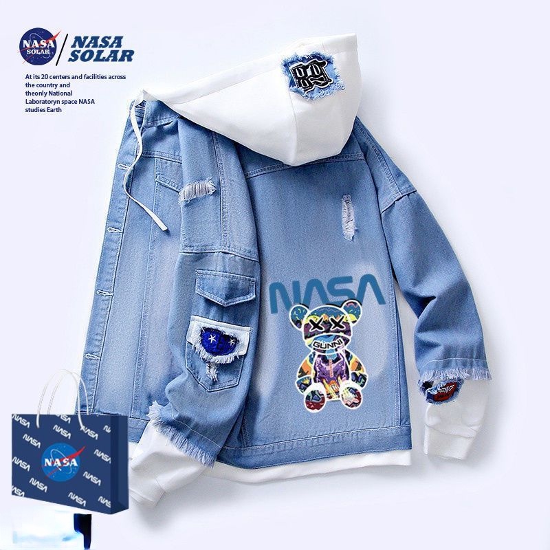 Áo khoác bomber nam áo khoác nam áo khoác áo thun nam hoodie Nasa Áo Khoác denim Dáng Rộng Có Mũ Trùm Cá Tính Theo Phong Cách Xuân Thu Hàn Quốc Dành Cho Nam / 90-200 pounds