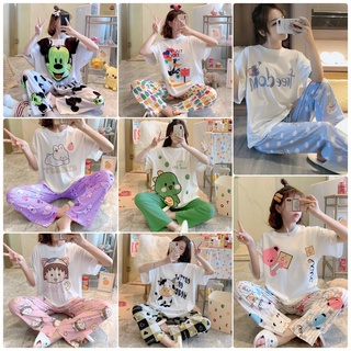 Đồ bộ mặc nhà nữ, bộ đồ ngủ quần dài áo phông cotton chất cực đẹp