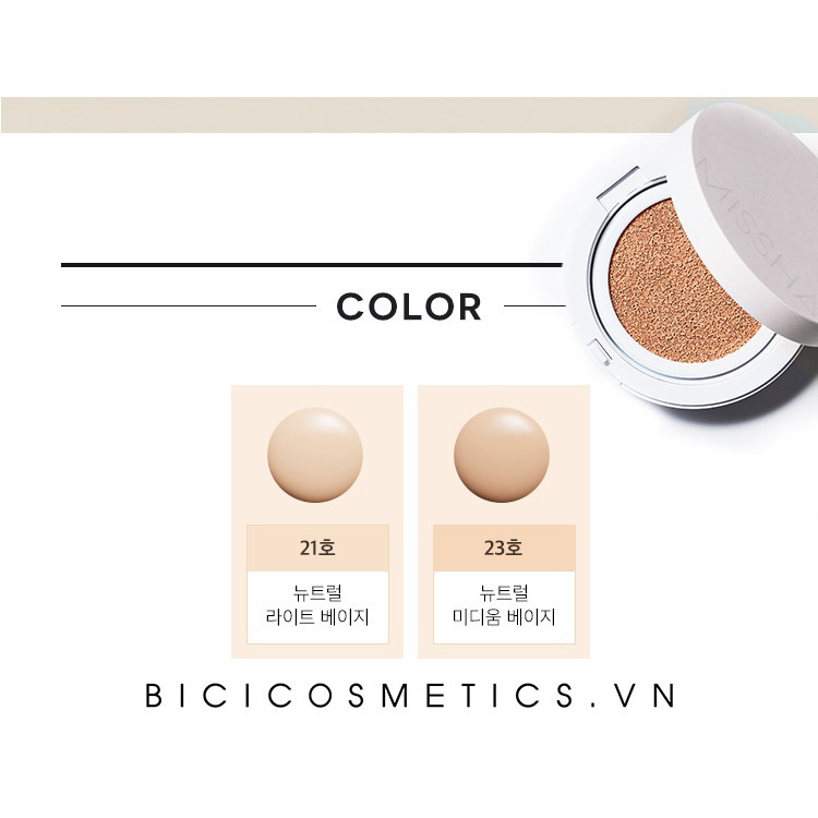 Phấn nước kiềm dầu Missha Magic Cushion Cover lasting SPF 50+ PA+++ [HOT]