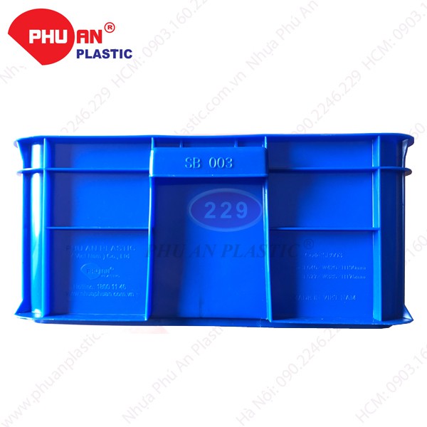 Thùng nhựa HS003 Nhựa Phú An - Kt 610 x 420 x 190 mm