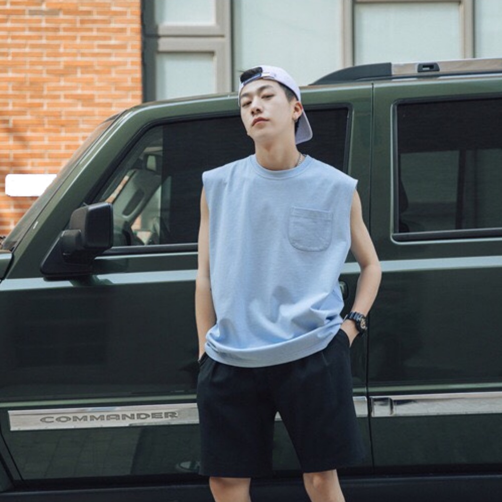 Áo tank top có túi TMAN áo sát nách 3 lỗ unisex thể thao cao cấp phong cách ulzzang ATT- 006