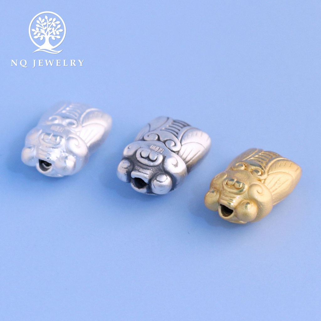 Charm bạc ngọc thiền xỏ ngang - NQ Jewelry