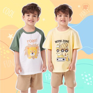 Áo cotton cho bé trai  mặc màu hè họa tiết khủng long set 6 màu size trẻ em 3,4,5,6,7,8 tuổi