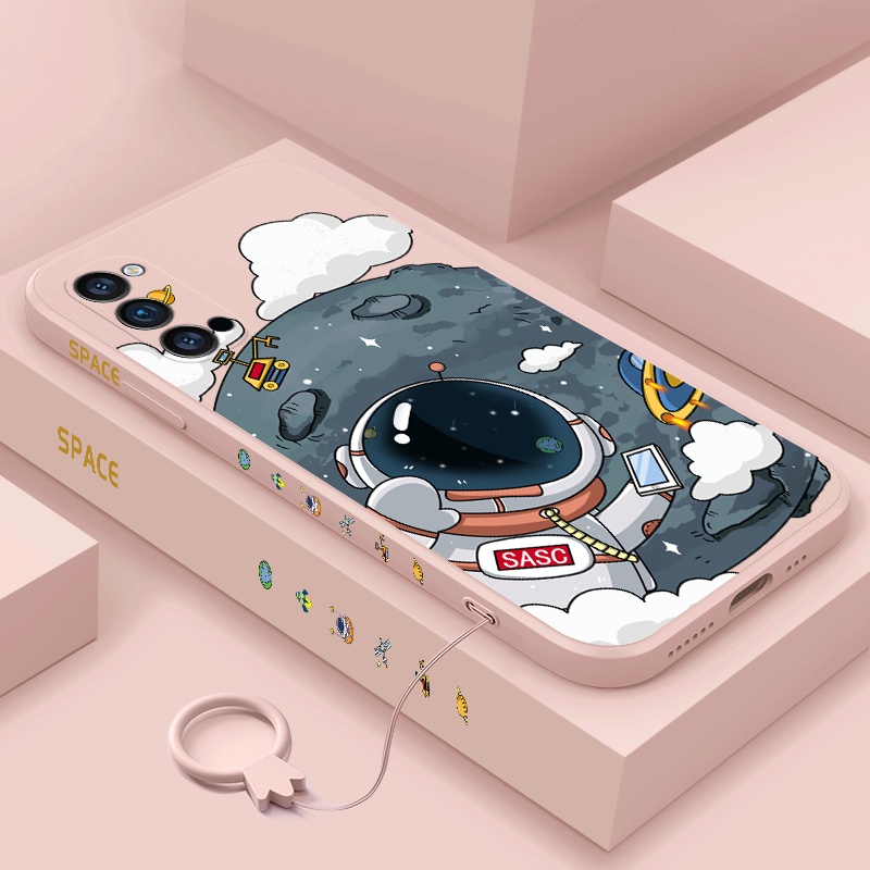 Ốp Điện Thoại TPU Silicon Thẳng Hình Phi Hành Gia Cho oppo reno 4 reno 5 reno 3 reno2 f reno 6 reno 7