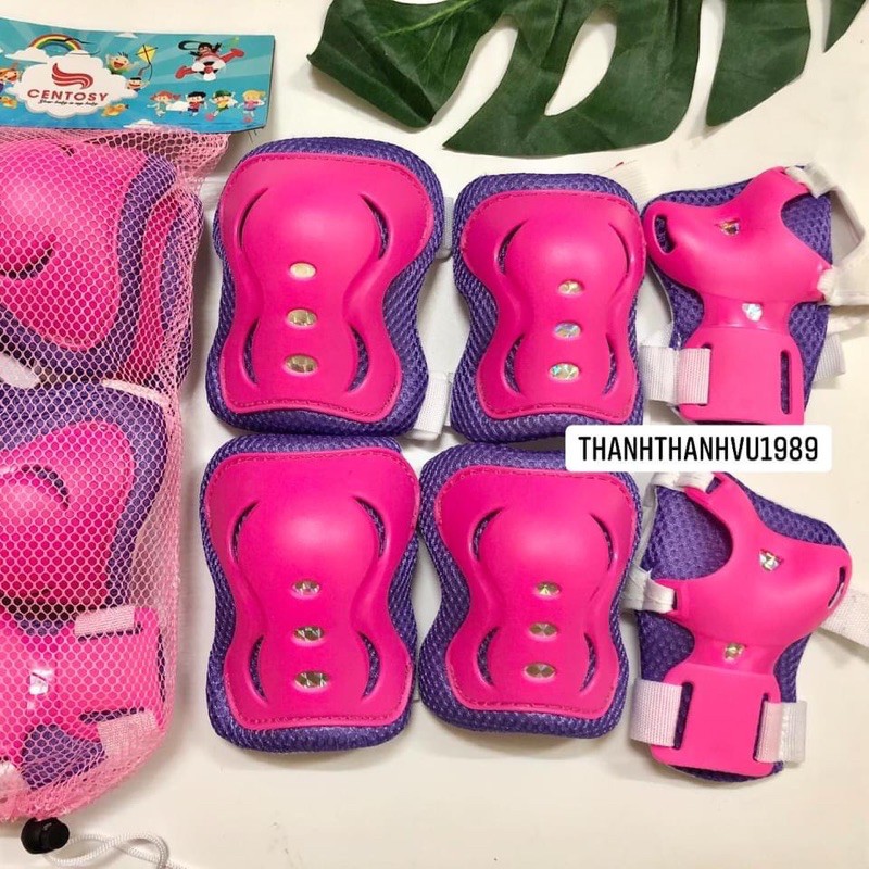 Bộ bảo hộ trượt patin dày đẹp cho bé, bộ bảo vệ tay chân đi xe đạp, ván trượt, scooter