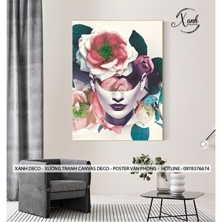 Tranh canvas cô gái nghệ thuật TCVG 38 tặng đinh treo tranh