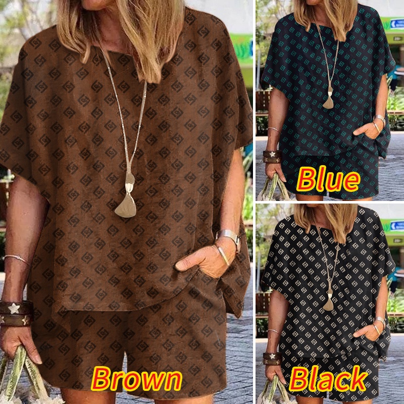 Set đồ ZANZEA tay lửng 3/4 in họa tiết hình học cho nữ