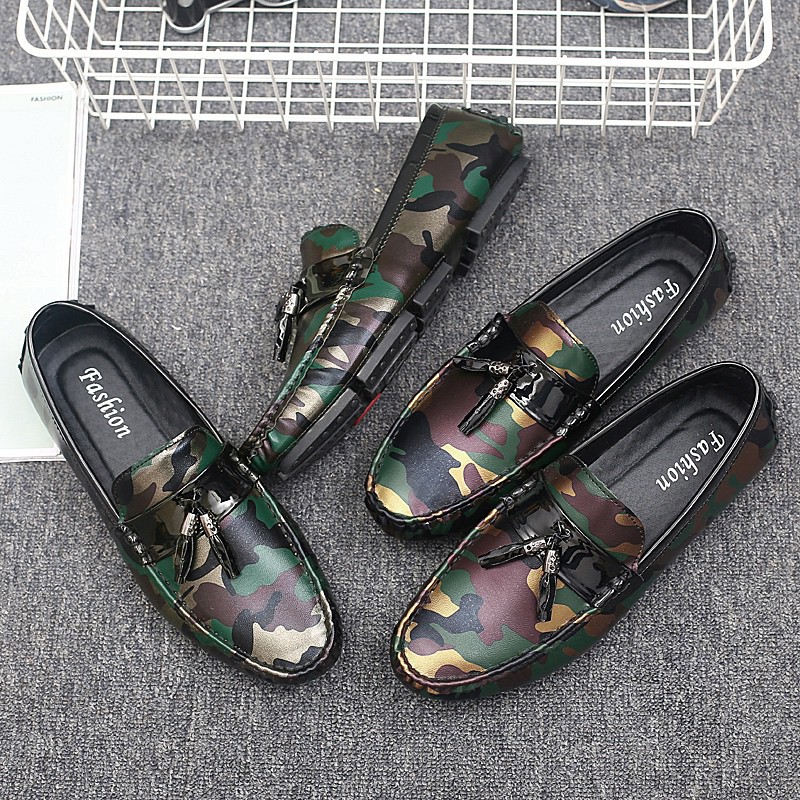 Giày lười cho nam in họa tiết camo | BigBuy360 - bigbuy360.vn