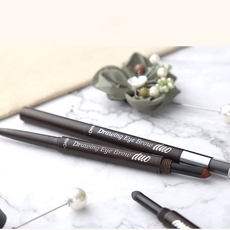Bút kẻ lông mày DNM xoay 3D kèm đầu phấn nước trang điểm chuyên dụng tiện lợi | BigBuy360 - bigbuy360.vn