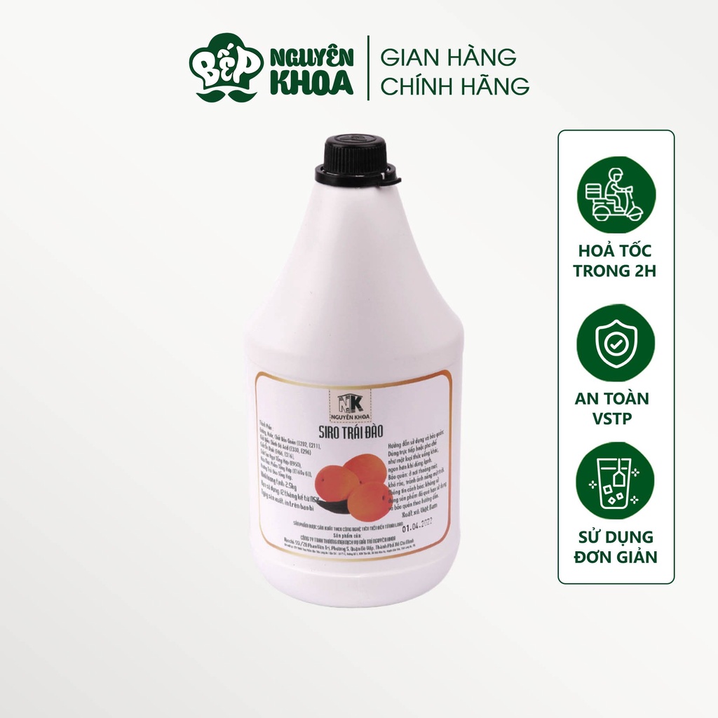 Syrup hương đào nguyên khoa bình bình 2 lít - BẾP NGUYÊN KHOA