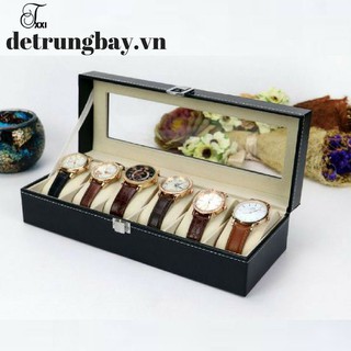 Hộp đựng đồng hồ 6 ngăn vỏ da