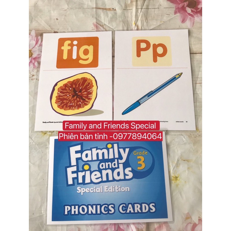 Thẻ Flashcards  Phonics level 3-4-5 -Family and Friends Special phiên bản tỉnh ép plastics bền đẹp