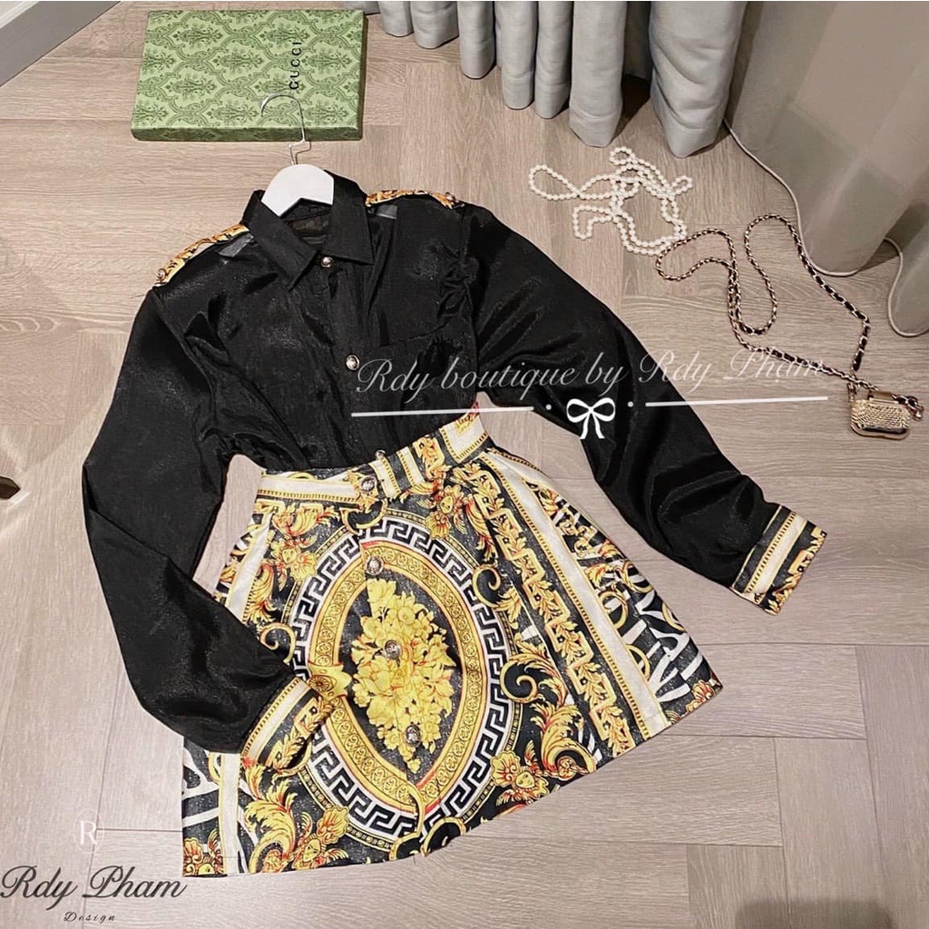 Set áo tơ óng nhũ