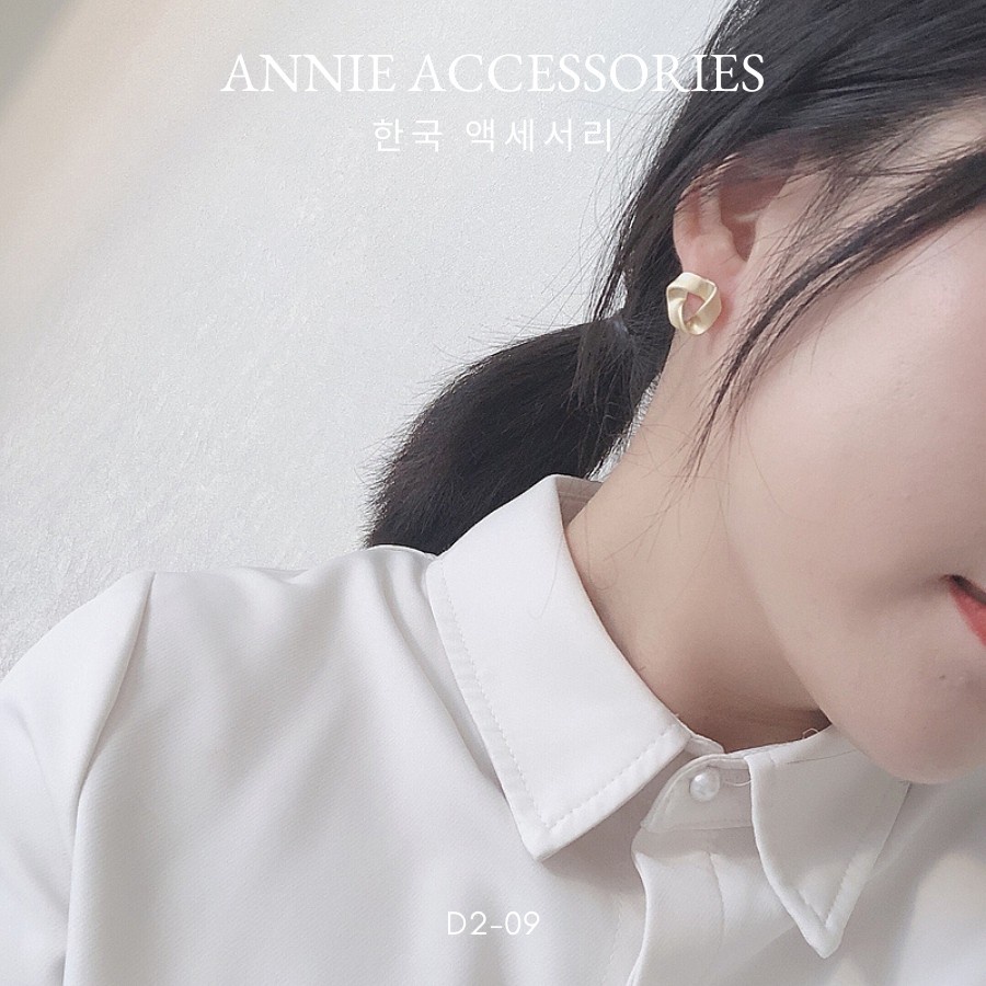 Bông tai hình xoắn mạ vàng cá tính dành cho nữ ANNIE - D2-09