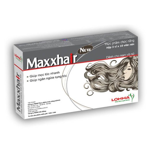 ! MAXXHAIR - Viên uống mọc tóc, giảm rụng tóc, biotin