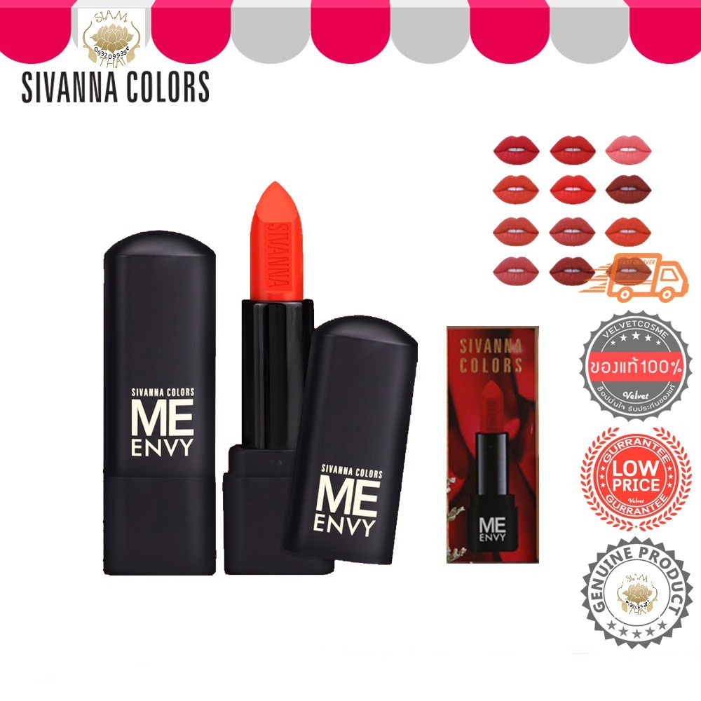 Son Lì SIVANNA ENVY ME MATTE LIPSTICK HF5011 Màu Nhung Mờ Ghen Tị