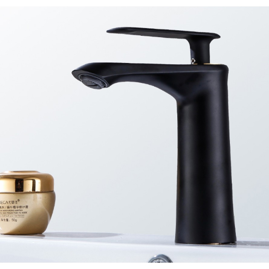 Vòi lavabo nóng lạnh cao cấp màu đen - inox 304 MS5