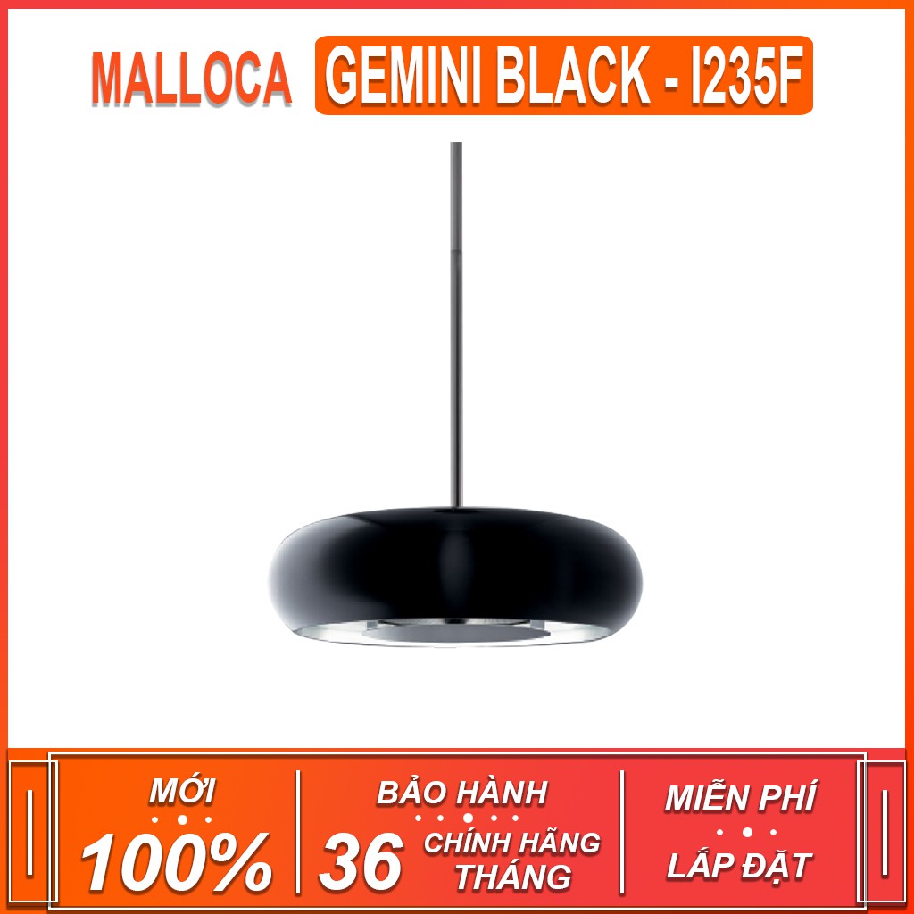 Máy hút khói , khử mùi đảo Malloca GEMINI BLACK - l235F , công suất hút 500m3/h ( Xuất sứ Ý - Bảo hành 36 tháng )