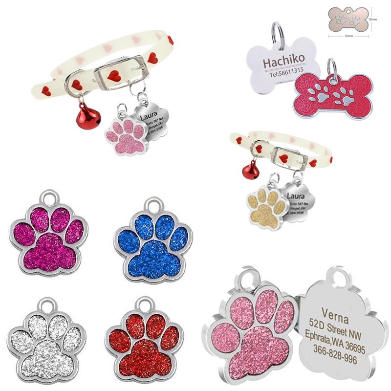 Vòng cổ cho Chó Mèo + Thẻ Tên Thú Cưng - Thẻ Tên Cho Chó Mèo（Tùy chỉnh miễn phí）