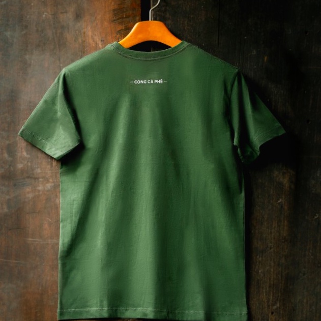 Áo thun unisex Cộng Cà Phê cotton co giãn 4 chiều xanh