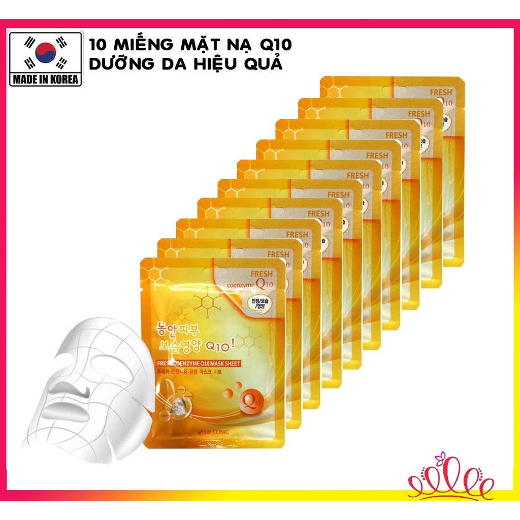 Bộ 10 gói Mặt nạ giấy dưỡng da 3W CLinic Fresh Mask Sheet 23ml x10