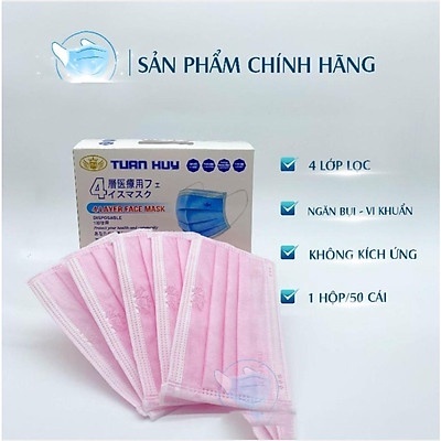 Khẩu trang 4 lớp màu HỒNG