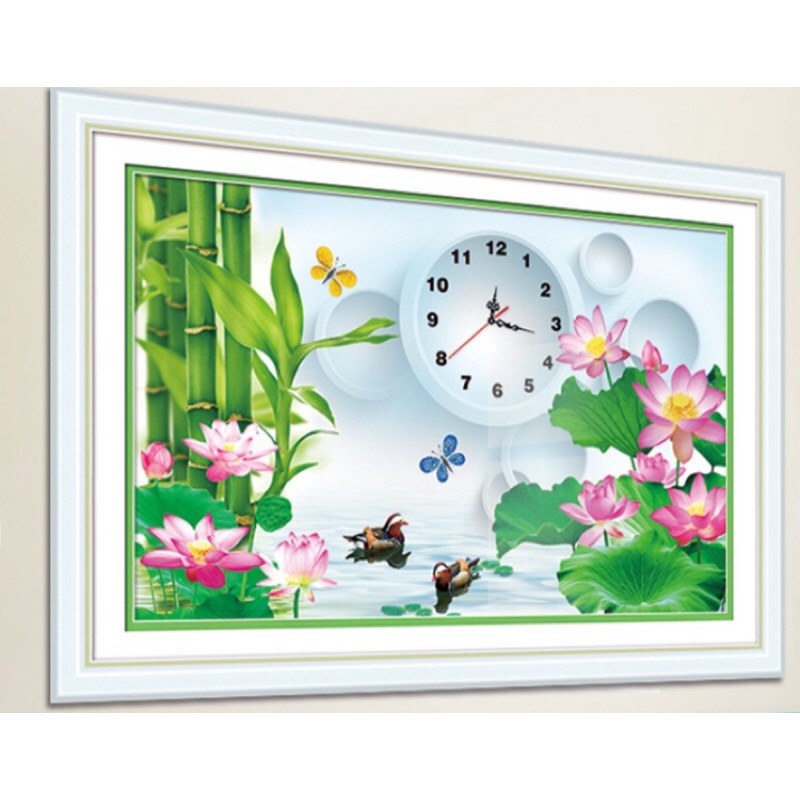 Tranh đính đá Đồng Hồ Lg1041 (60x40) chưa đính