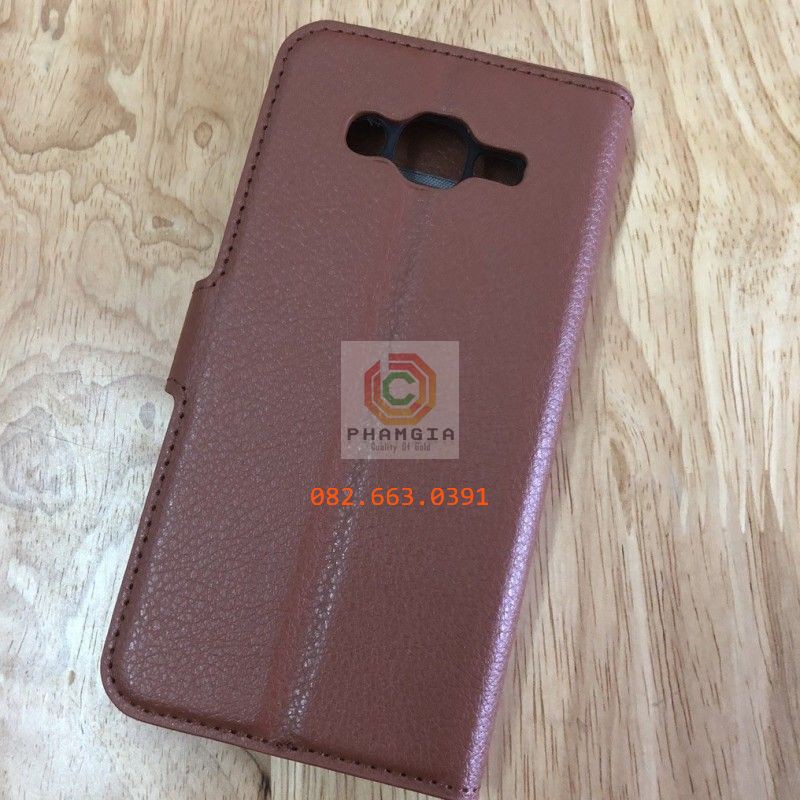 Bao da Samsung J2 Prime nắp gập chống đỡ xem phim, ngăn đựng thẻ