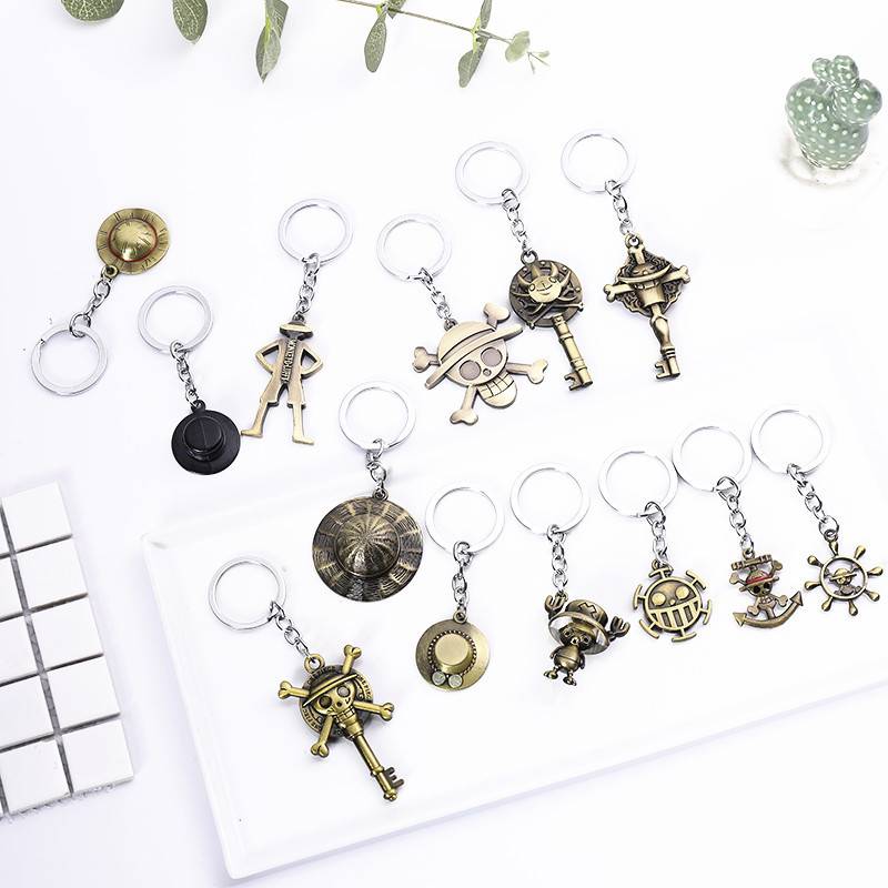 Móc Khóa Kim Loại Mặt Hình Mỏ Neo One Piece Cho Cặp Đôi