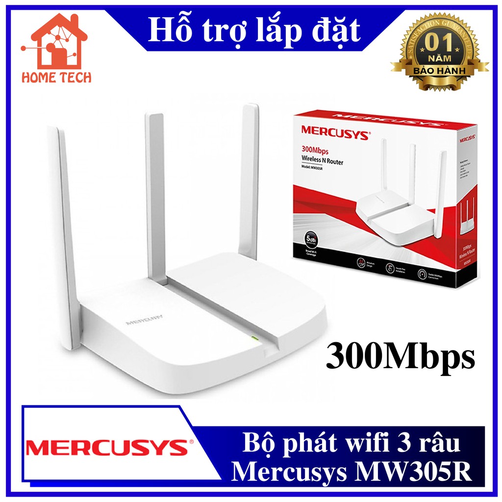 Bộ phát wifi 3 râu Mercusys MW305R chuẩn N 300Mbs Chính hãng TP-LINK phân phối