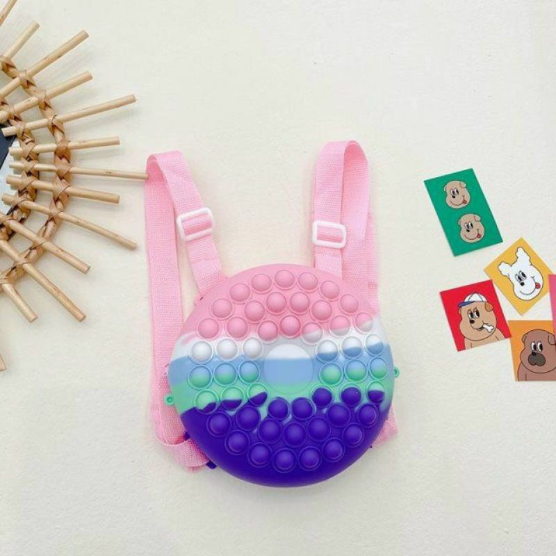 Balo POP IT Cầu Vồng Dễ Thương Cho Bé Size 19cm