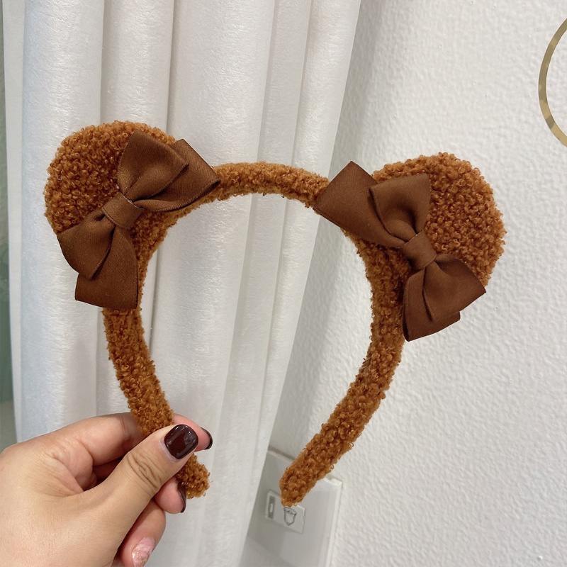 Băng Đô Cài Tóc Rửa Mặt / Trang Điểm Thiết Kế Tai Gấu Siêu Bền Dễ Thương Cho Nữ