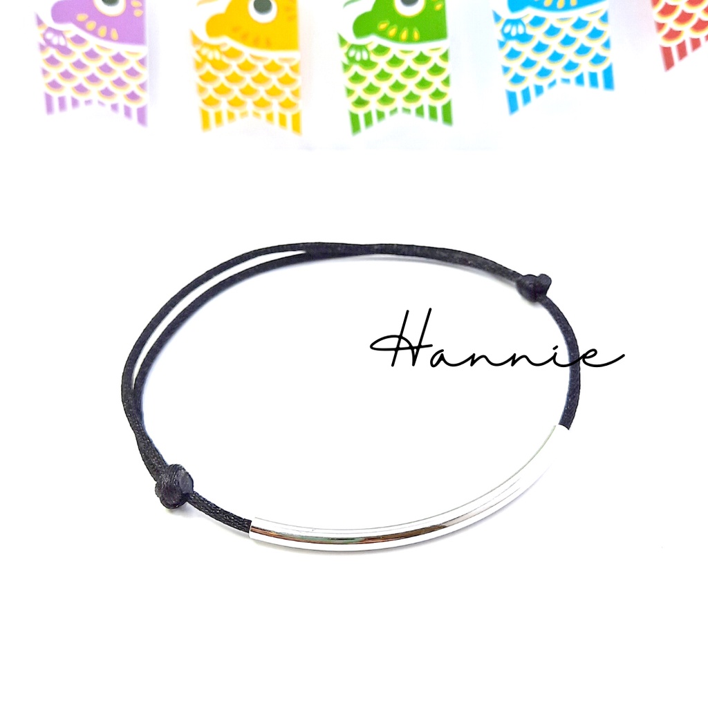 (Đỏ/Đen) Vòng chân may mắn ống màu bạc khóa trượt - Vòng chân nam nữ đơn giản handmade