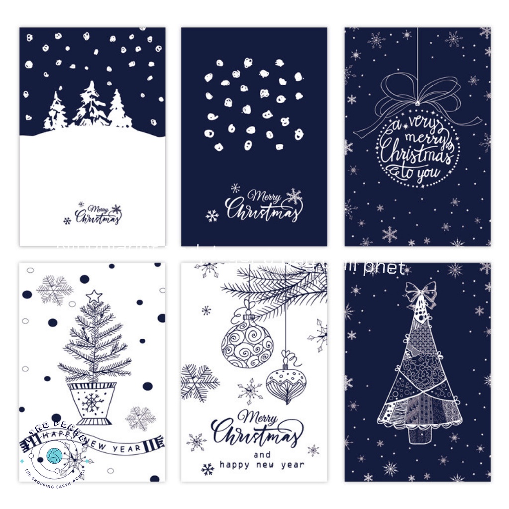 TỔNG HỢP nhiều mẫu Card/Thiệp Giáng sinh Merry Christmas Trang trí cây thông Noel, Hộp quà Giáng sinh chỉ có tại Kling