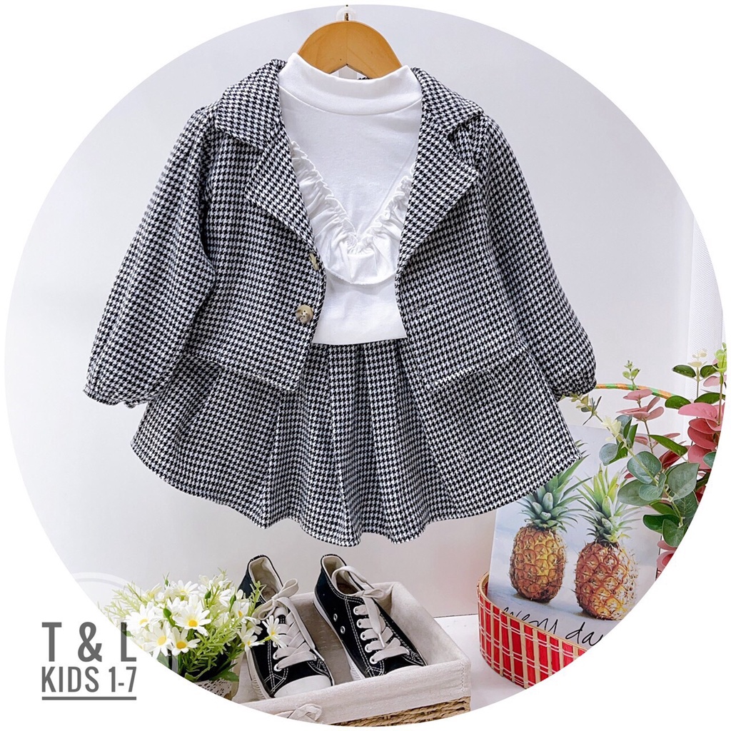 Set Vest Bé Gái - Set Vest Dạ Cho Bé - Vest Thu Đông Kèm Áo Cotton Len Ấm Áp - N&D Kids