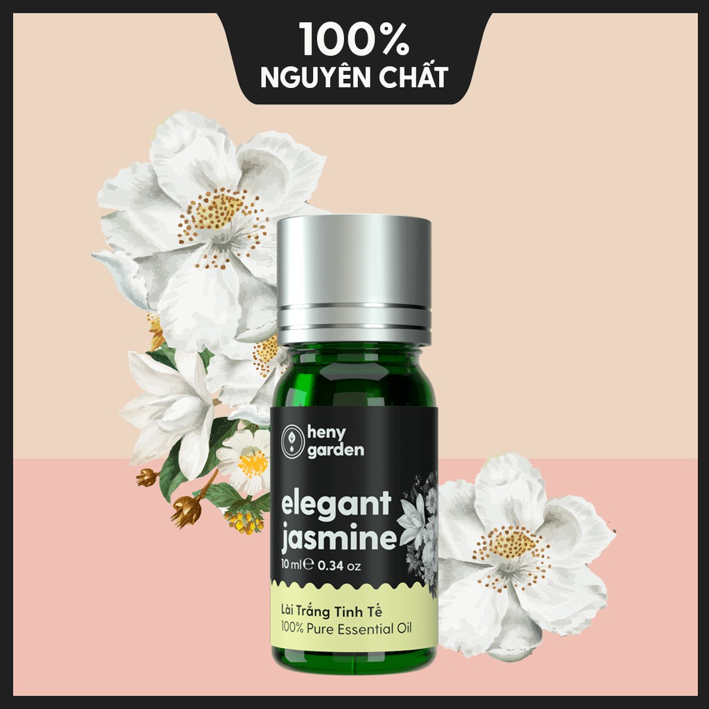 Tinh Dầu Hoa Nhài (Lài) Organic Thiên Nhiên Nguyên Chất Đậm Đặc Xông Thơm Phòng, Làm Nến Thơm HENY GARDEN