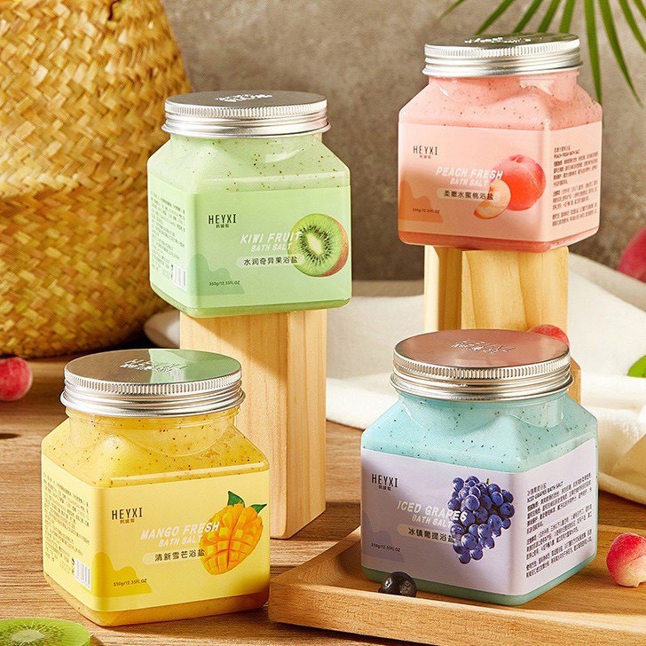 Muối Tắm Tẩy Da Chết Toàn Thân Hương Hoa Quả Bath Salt Scrub Heyxi 350g