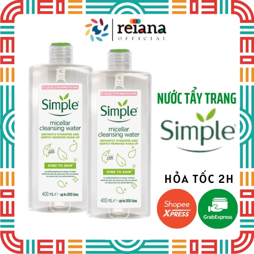 Tẩy Trang Simple Dịu Nhẹ Dưỡng Ẩm Dành Cho Da Nhạy Cảm - 200ml