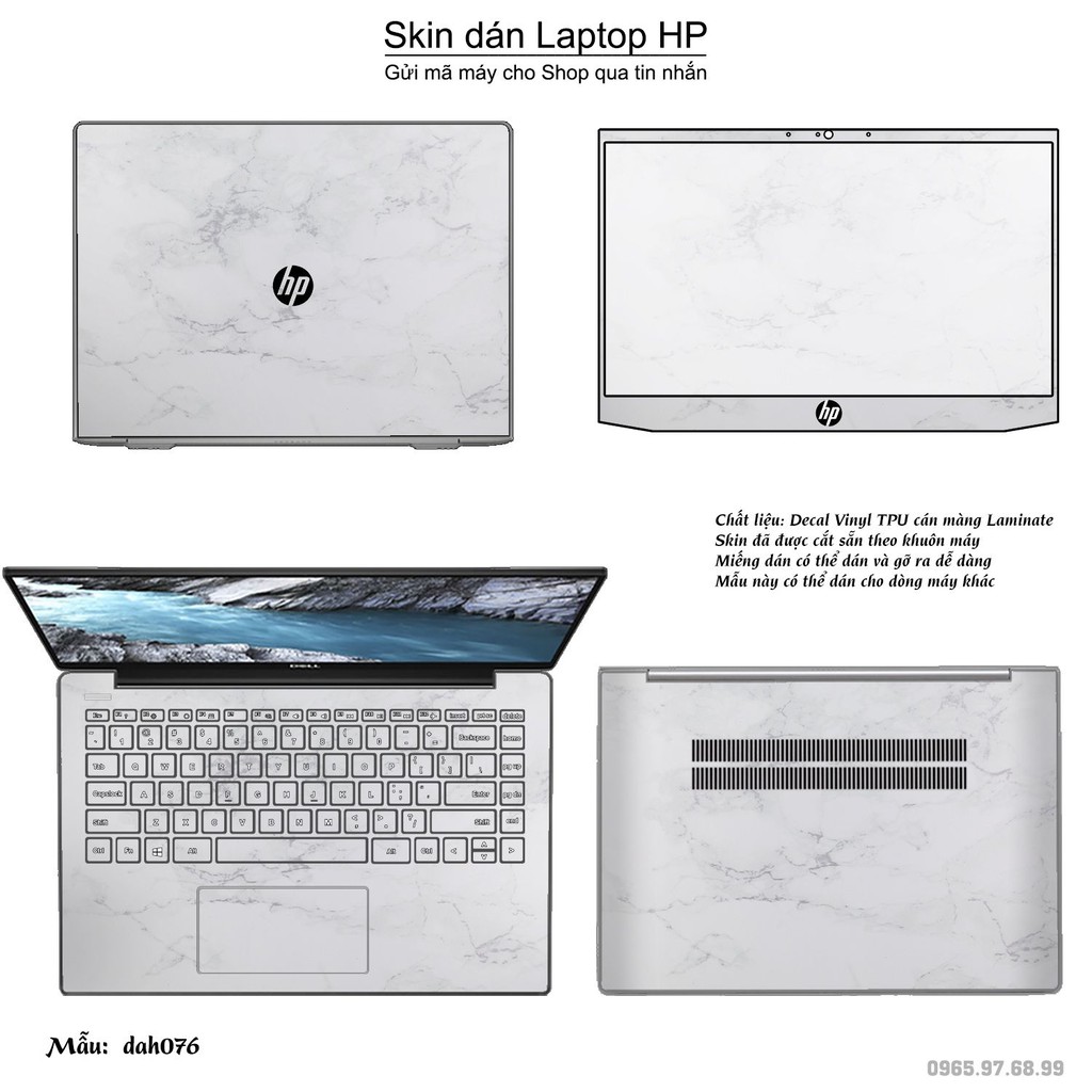 Skin dán Laptop HP in hình vân đá _nhiều mẫu 2 (inbox mã máy cho Shop)