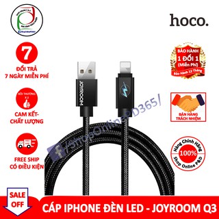 |chính hãng| cáp đèn led sạc nhanh iphone - joyroom s-q3 - màu đen