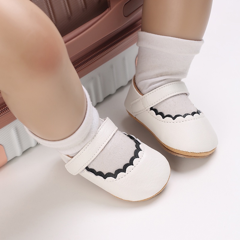 Giày Đế Mềm Chống Trượt Màu Trắng Neon Xinh Xắn Cho Bé Gái