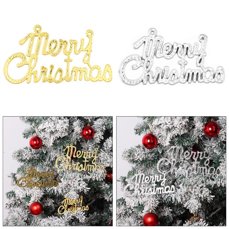 Chữ Merry Christmas trang trí cây thông giáng sinh đẹp