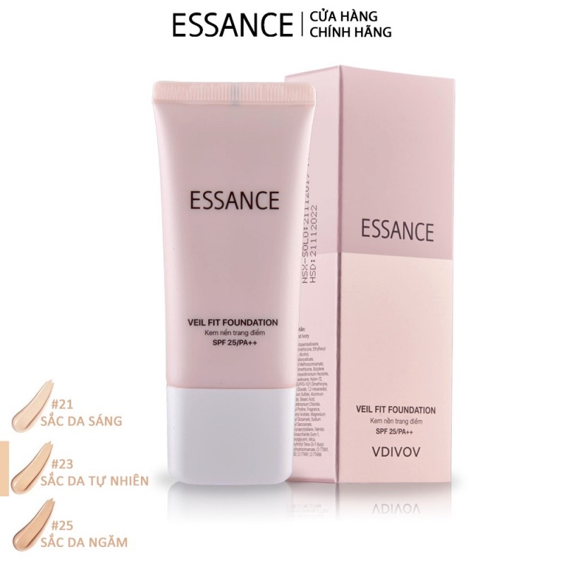 Kem Nền Trang Điểm Essance SPF25 PA++ Vdivov Veil Fit Foundation 30ml